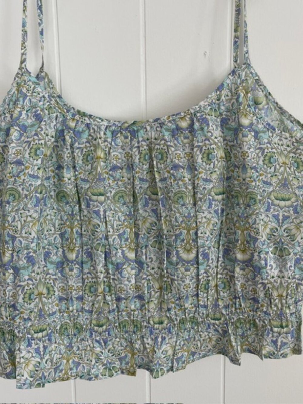 J.Crew Liberty Fabric Floral Tie Strap Tank XL 100% Cotton - Picture 3 of 7